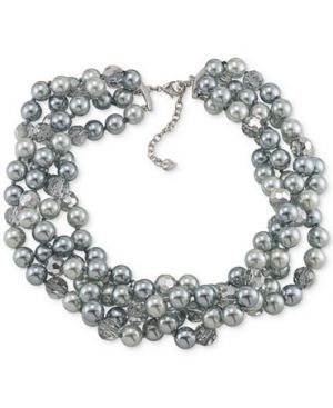 Carolee Imitation Pearl and Faceted Bead Torsade Necklace